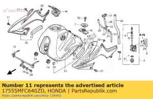 Honda 17555MFC640ZD ensemble de linceul, l. (wl) * type - La partie au fond