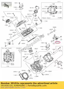 kawasaki 391920120 pipe-eau, rr kvf750gcf - La partie au fond