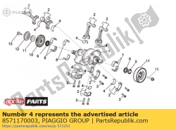 Aprilia 8571170003, Buchse halbschale. gelb, OEM: Aprilia 8571170003