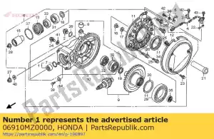 Honda 06910MZ0000 conjunto de rolamentos, agulha - Lado inferior