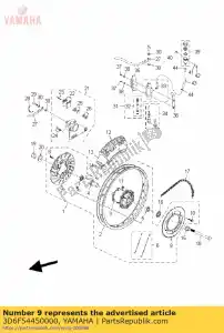 yamaha 3D6F54450000 tandwiel, aangedreven ( - Onderkant