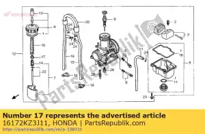 Honda 16172KZ3J11 col, ensemble - La partie au fond