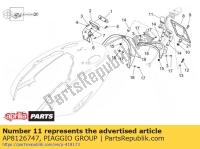 AP8126747, Aprilia, steun voor kentekenplaathouders, Nieuw