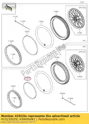 Here you can order the 01 band-rim from Kawasaki, with part number 410230029: