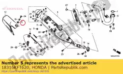Aqui você pode pedir o borracha, protetor em Honda , com o número da peça 18316KFT620: