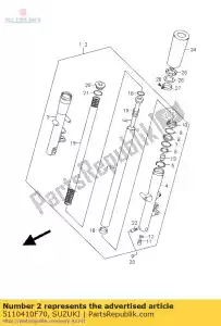 Suzuki 5110410F70 conjunto amortecedor, fr - Lado inferior