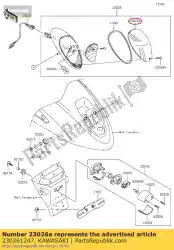 lens, achterlicht vn1500-p1 van Kawasaki, met onderdeel nummer 230261247, bestel je hier online: