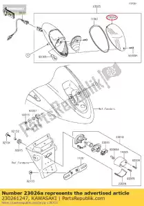 kawasaki 230261247 lens,tail lamp vn1500-p1 - Bottom side