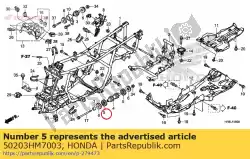 Aquí puede pedir junta antipolvo, montaje del motor de Honda , con el número de pieza 50203HM7003: