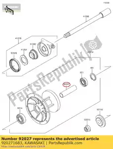 kawasaki 920271683 kraag, voorrem dr kl600-a1 - Onderkant