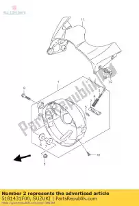 Suzuki 5181431F00 placa, faro - Lado inferior