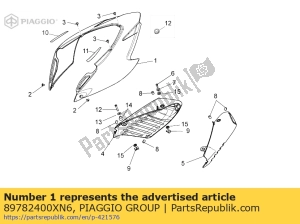 aprilia 89782400XN6 rear fairing. black - Bottom side