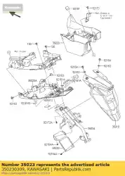 Here you can order the fender-rear,fr from Kawasaki, with part number 350230309: