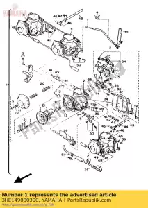 Yamaha 3HE149000300 conjunto de carburador - Lado inferior