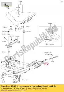 Kawasaki 920710038 grommet - Bottom side