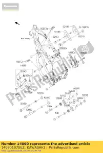 kawasaki 1409019706Z cover,frame pivot,lh, kx125-l1 - Bottom side