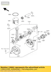 pin-piston kx125-k1 van Kawasaki, met onderdeel nummer 130021099, bestel je hier online: