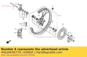 Honda 44620KAE770 col, fr. distance d'essieu - La partie au fond