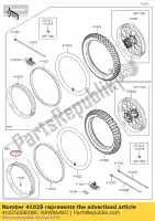 410250083WF, Kawasaki, cerchio, rr, 2.15x18, f. argento klx450 kawasaki  klx 450 2011 2012 2013 2014 2015 2016 2017 2018 2019 2020 2021, Nuovo