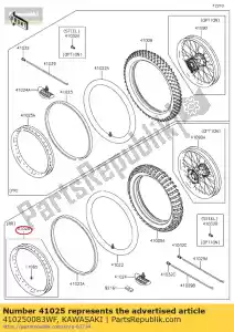 kawasaki 410250083WF rim,rr,2.15x18,f.silver klx450 - Bottom side