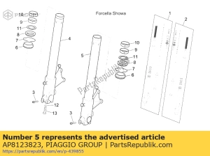 aprilia AP8123823 hub and left fork leg - Bottom side