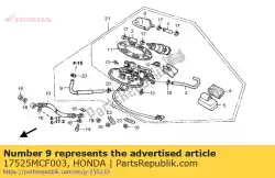 Ici, vous pouvez commander le tuyau a, retour de carburant auprès de Honda , avec le numéro de pièce 17525MCF003: