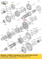 132601788, Kawasaki, versnelling, uitgang 2e, 35t ej650-a1 kawasaki  w 650 800 1999 2001 2002 2003 2004 2005 2006 2011 2012 2013 2014 2016 2018 2019 2020 2021, Nieuw