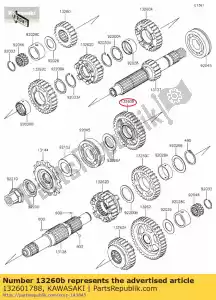 kawasaki 132601788 versnelling, uitgang 2e, 35t ej650-a1 - Onderkant