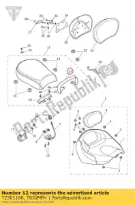 triumph T2301186 asiento del pasajero - Lado inferior