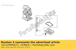 Honda 16232MEN671 conjunto de agulha, jato (ncvr) - Lado inferior