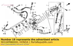 Aqui você pode pedir o parafuso, flange, 8x28 em Honda , com o número da peça 90104MB6000: