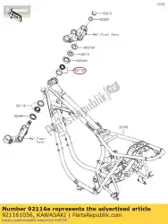 Here you can order the bearing-roller from Kawasaki, with part number 921161056: