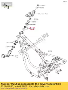 Kawasaki 921161056 rodamiento de rodillos - Lado inferior