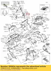 Aquí puede pedir quedarse, parabrisas, rh kle650eff de Kawasaki , con el número de pieza 350631322: