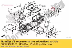 honda 50605GZ4670 col, réglage en caoutchouc étape - La partie au fond