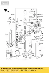 Ici, vous pouvez commander le fourche-cylindre auprès de Kawasaki , avec le numéro de pièce 440221327: