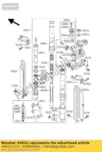 Kawasaki 440221327 fourche-cylindre - La partie au fond