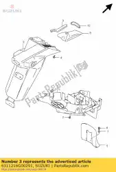 spatbord, achter rea van Suzuki, met onderdeel nummer 6311216G00291, bestel je hier online: