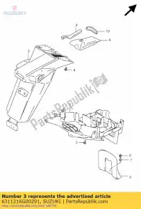 suzuki 6311216G00291 spatbord, achter rea - Onderkant