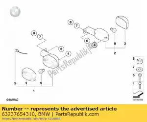 bmw 63237654310 lampeggiante posteriore destro - Lato destro