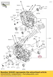 Kawasaki 920450059 kogellagers, 5305-a-1 - Onderkant