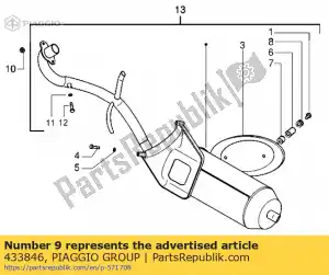 Piaggio Group 433846 tubo de escape - Lado inferior