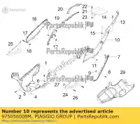 97505600BM, Piaggio Group, lado traseiro superior esquerdo aprilia gilera  nexus sr sr max zapm3560, zd4m3560 zd4m357, zapm357 125 300 500 2009 2011 2016 2017, Novo