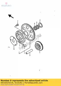 Suzuki 0916025019 arandela 25x38x2. - Lado inferior