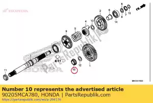 honda 90205MCA780 nut, special, 22mm - Bottom side