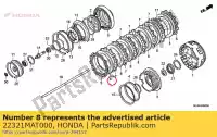 22321MAT000, Honda, plate, clutch honda  cb cbr gl vtr vtx 1000 1100 1800 1997 1998 1999 2000 2001 2002 2003 2004 2005 2006 2007 2008 2009 2010 2012 2013 2017, New