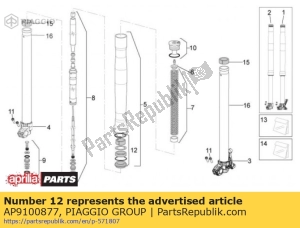 aprilia AP9100877 guardapolvo + kit de sello de aceite - Lado inferior