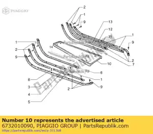Piaggio Group 6732010090 reposapiés - Lado inferior