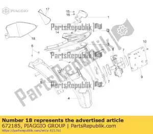 Piaggio Group 672185 lh achterwand - Onderkant