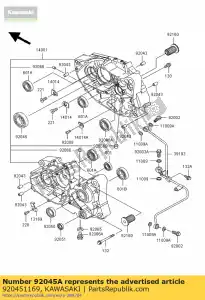 kawasaki 920451169 rolamento de esferas, 6202x19 kmx125-a1 - Lado inferior